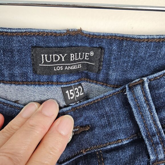 Judy Blue Womens High Waist Raw Hem Dark Wash Skinny Jeans Size 32W Raw Hem - Picture 6 of 11